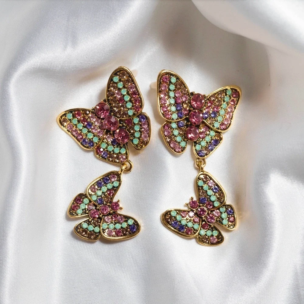 ✨Betsey Johnson Yara Rhinestone Butterfly Earrings
